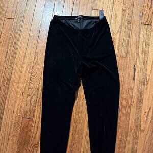 eileen fisher black velvet velour leggings small holiday travel whimsigoth small